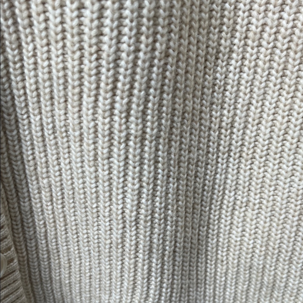 NWOT Express Beige Ribbed Button-Front Women's Cardigan Sweater - Picture 6 of 7